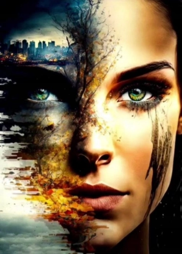 Malowanie diamentowe – Twarz apokalipsy 30 × 40 cm