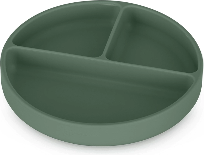 Petite&Mars silikonowy talerzyk z przegródkami z przyssawką Take&Match misty green 6m+
