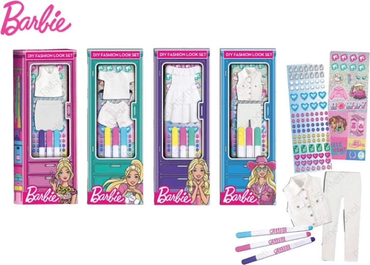Barbie akcesoria modowe z pisakami – kreatywny zestaw w pudełku