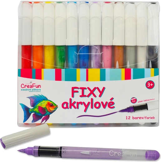 Akrylowe markery CreaFun 12 kolorów
