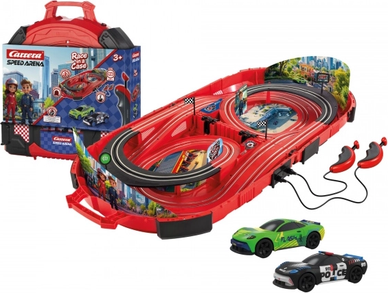 tor wyścigowy Carrera Speed Arena Police w przenośnej walizce 2,77 m