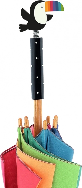 Dziecięcy parasol z tukanem – tęczowy design Andy Westface