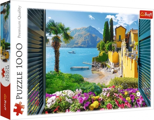 Puzzle 1000 elementów – widok na jezioro Como Trefl