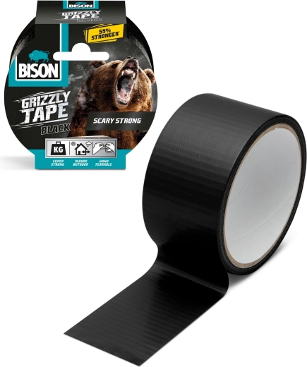 Grizzly supermocna wzmocniona taśma klejąca czarna 10 m