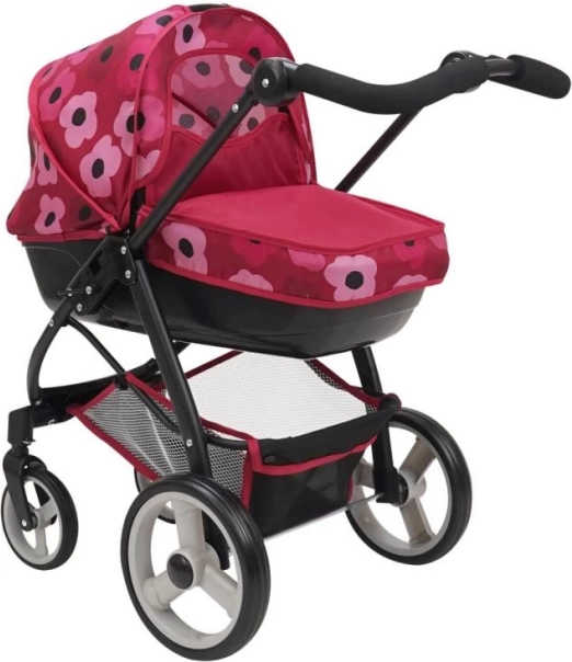 Wózek dla lalek 2w1 Bella Poppy Red