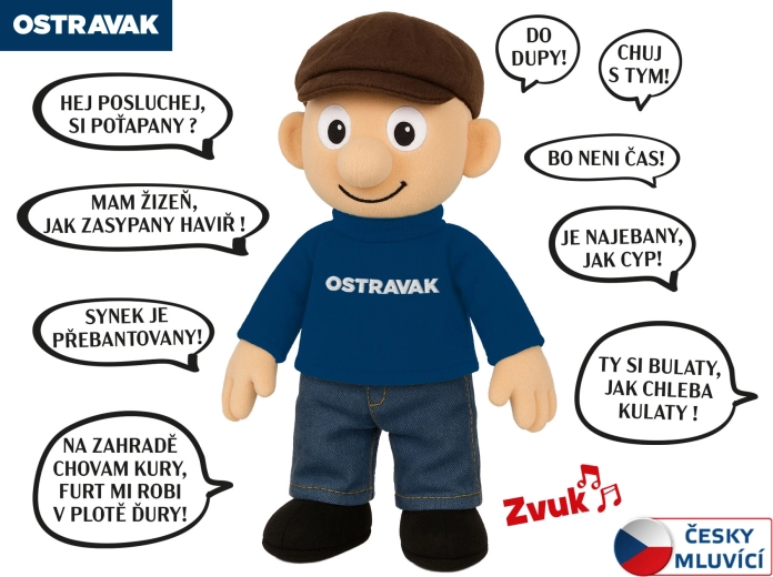 Mówiąca pluszowa laleczka Ostravak 32 cm