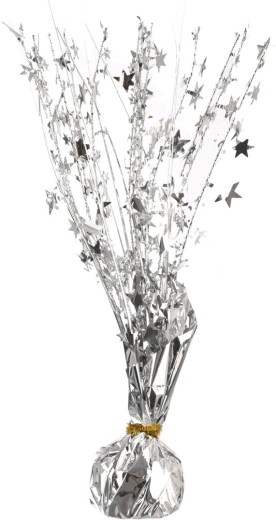 Srebrny ciężarek do balonów z tworzywa sztucznego 32 cm