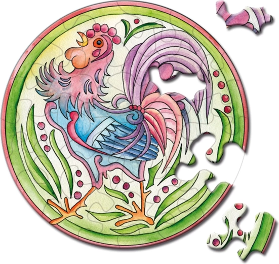 Curiosi okrągłe puzzle Picoli kogut 33 elementów