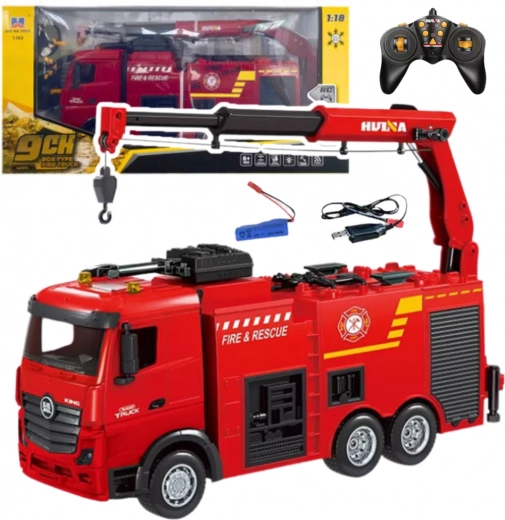 RC wóz strażacki z dźwigiem 1:18