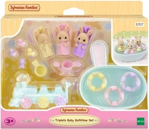 Sylvanian Families kąpiel trojaczków króliczków