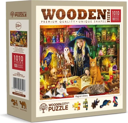 Drewniane puzzle Wooden City Magiczna biblioteka 1010 elementów