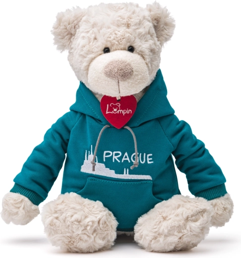 Miś Spencer w niebieskiej bluzie Praha 35 cm