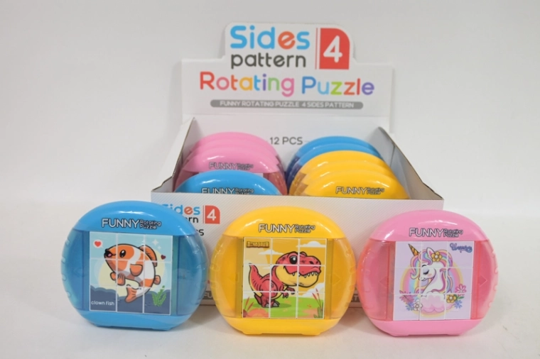 Dziecięca obrotowa układanka puzzle w ramce (3 motywy)