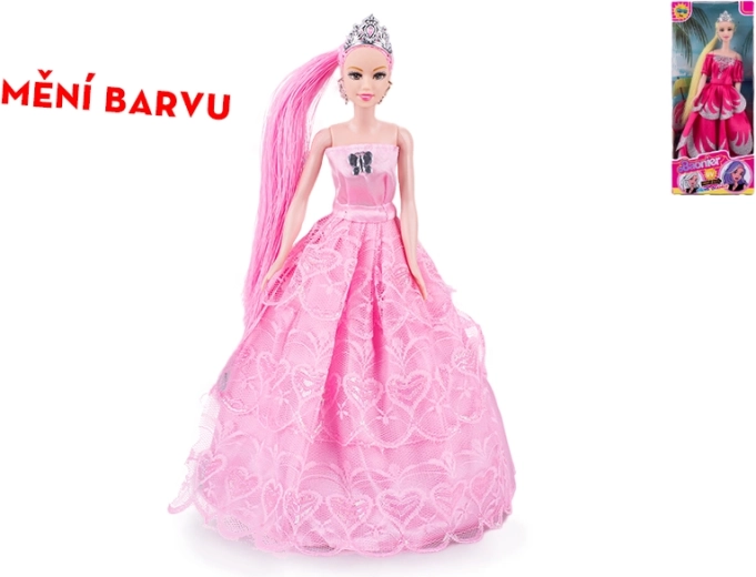 Lalka księżniczka z włosami zmieniającymi kolor 29 cm