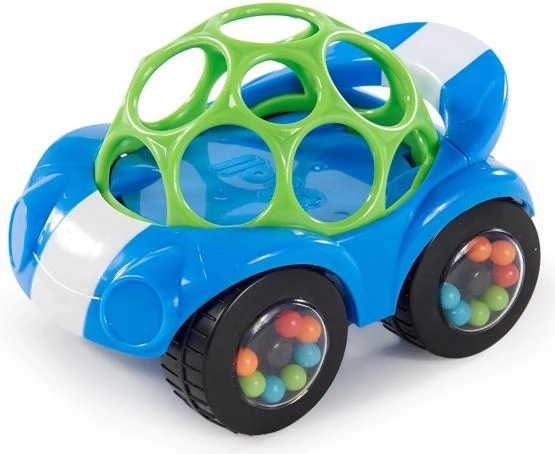 Oball grzechoczący samochodzik Rattle & Roll niebieski 3m+