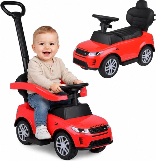 Dziecięcy jeździk i pchacz 2w1 Range Rover z dźwiękami, czerwony