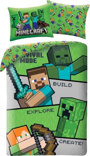 Dziecięca pościel Minecraft Survival Mode z mikrofibry