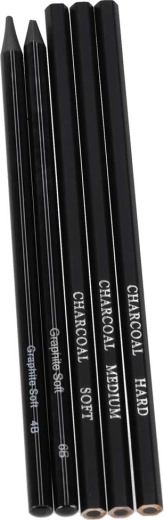 Szeroka paleta ołówków i węgli