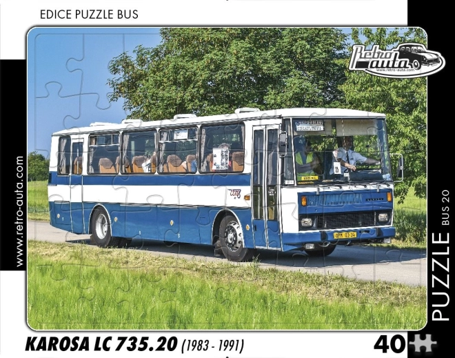 Puzzle Retro Auta – autobus Karosa LC 735.20, 40 elementów