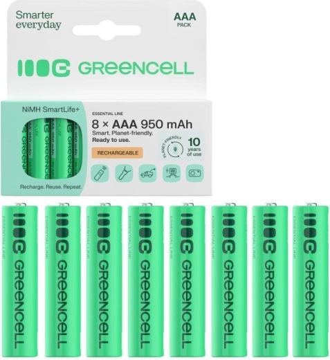 Akumulatory Green Cell AAA (HR03) 950 mAh 1,2 V, 8 szt.