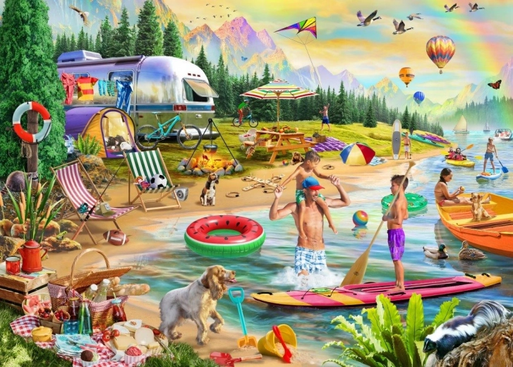 Puzzle Letnie biwakowanie nad jeziorem 500 elementów BLUEBIRD