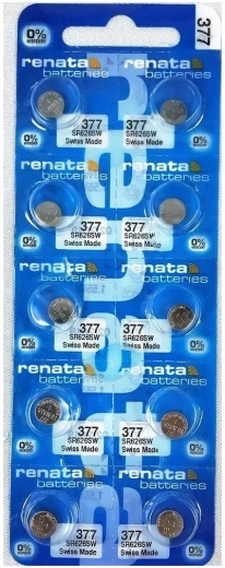 Baterie guzikowe RENATA 377/376 1,55 V – opakowanie 10 szt.