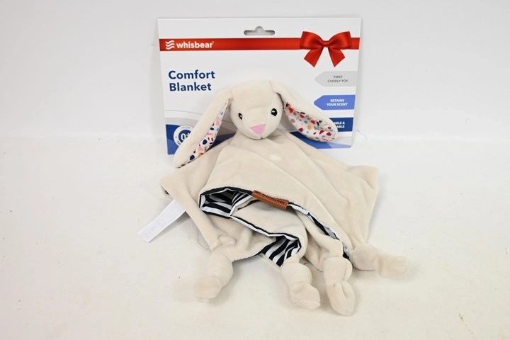 Whisbear doudou króliczek – przytulanka-kocyk kremowa