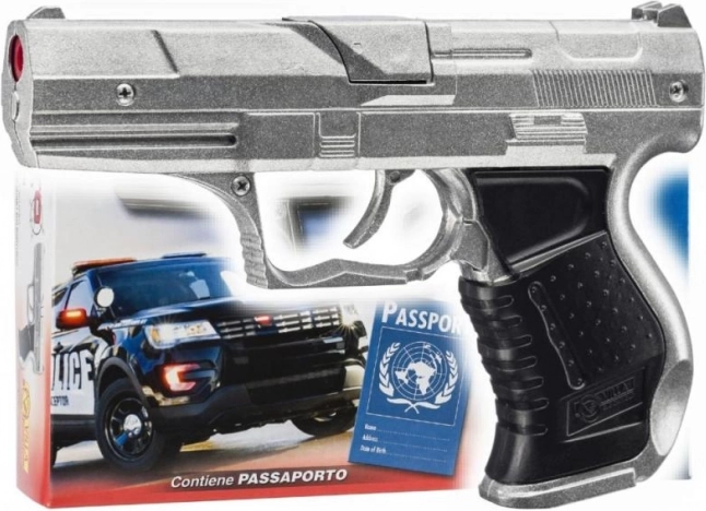 Metalowy policyjny pistolet kapiszonowy, 8-strzałowy PRONTO INTERVENTO