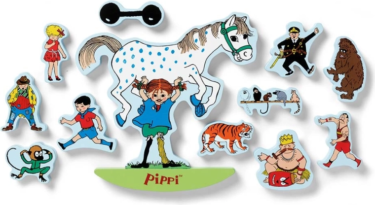 12 drewnianych figurek ze świata Pippi