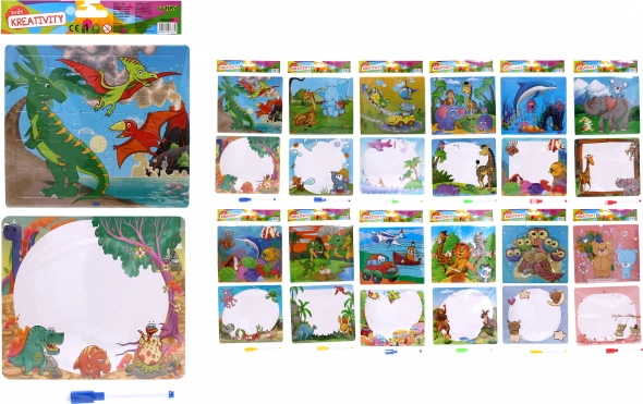 Zestaw kreatywny - puzzle + 1 szt. markera