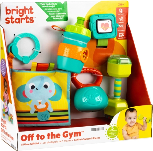 Bright Starts zestaw prezentowy zabawek rozwijających koordynację i zmysły Off to the Gym - 5 szt.