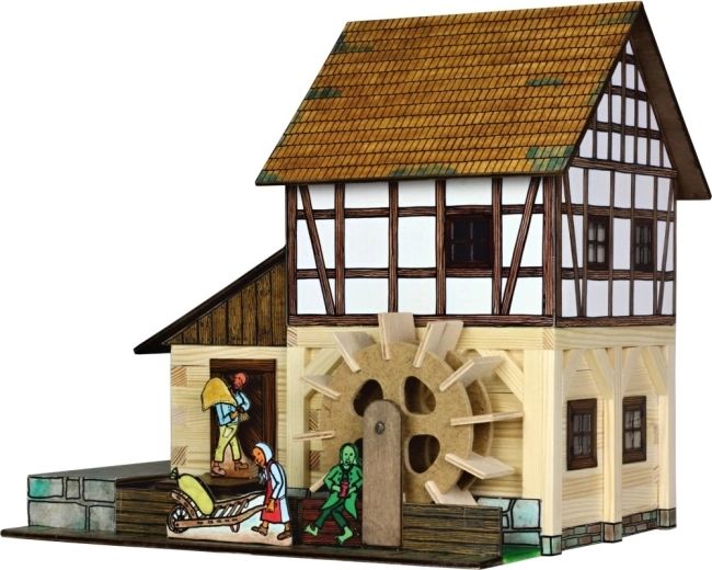 Walachia drewniany model do sklejania – młyn wodny o konstrukcji szachulcowej