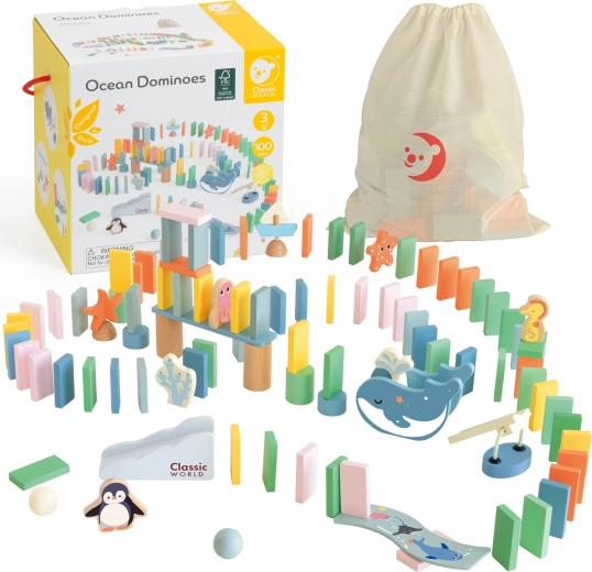 Drewniane domino Ocean od Classic World - 100 elementów