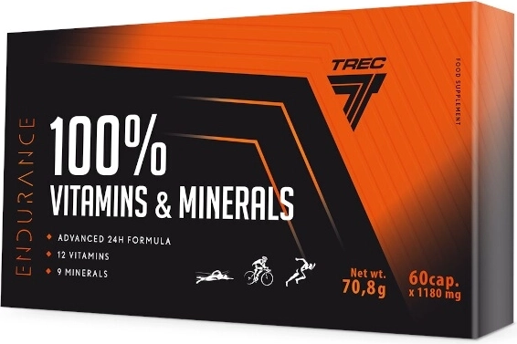 Trec Endurance 100% witaminy i minerały – multiwitaminy dla sportowców, 60 kapsułek