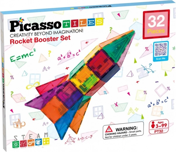 Magnetyczna układanka PICASSO TILES – rakieta, 32 elementy
