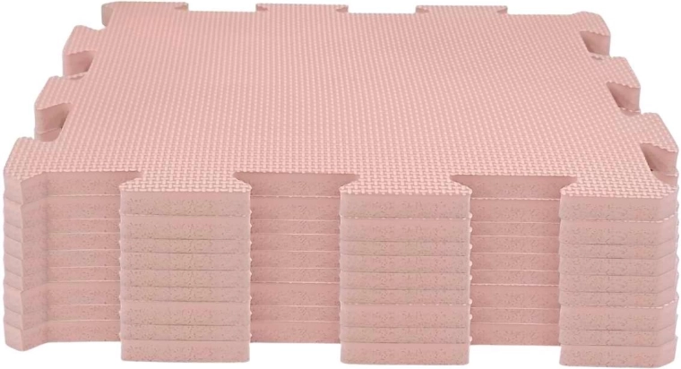 NIDO NIDO piankowa mata do zabawy puzzle taupe pink (9 elementów)