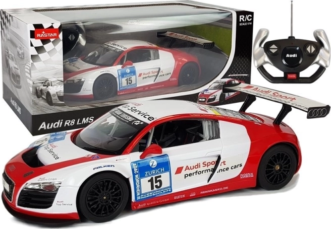 Rastar Audi R8 LMS zdalnie sterowany samochód 1:14 biało-czerwony