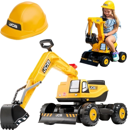 Dziecięcy jeździk koparka Falk JCB z obrotowym ramieniem i kaskiem