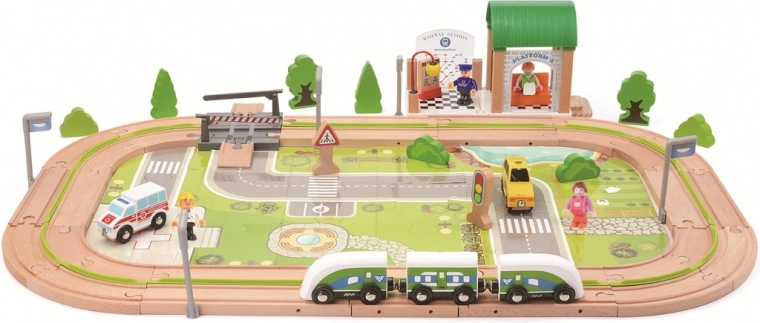 Drewniana kolejka wiejska 110 elementów