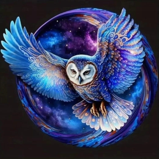 Diamentowe malowanie Nocna sowa 30 × 40 cm