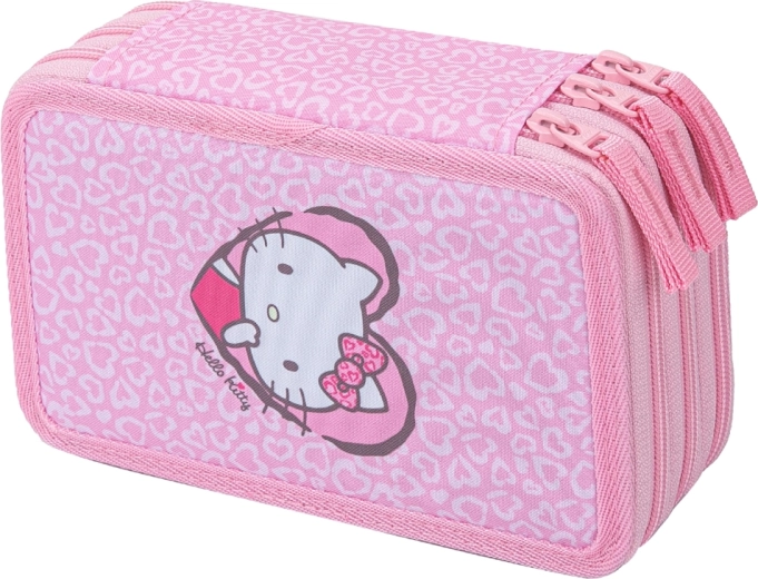 Baagl szkolny piórnik trzykomorowy Hello Kitty Sweet Leopard (GRS)