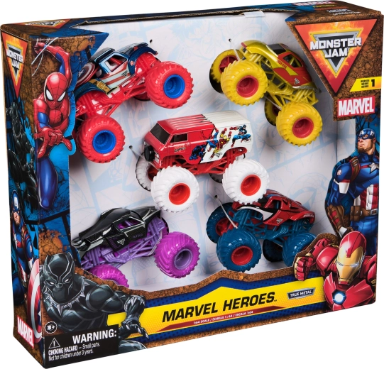 5 bohaterskich monster trucków w jednym opakowaniu