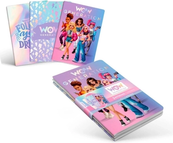 Zeszyt A5 WOW Generation – zestaw 3 sztuk
