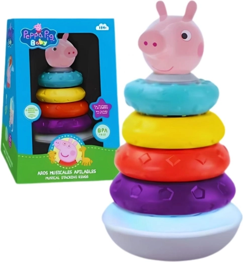 Edukacyjna piramidka do składania ze efektami dźwiękowymi Peppa Pig