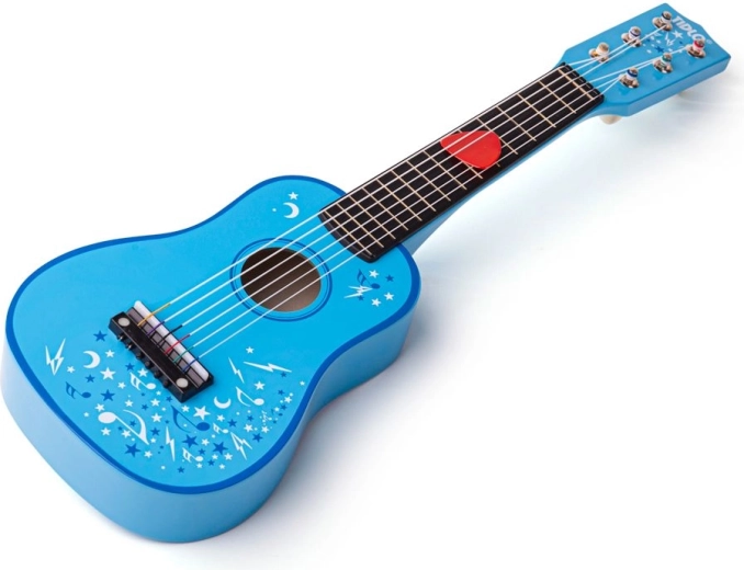Drewniana dziecięca gitara Tidlo Star niebieska