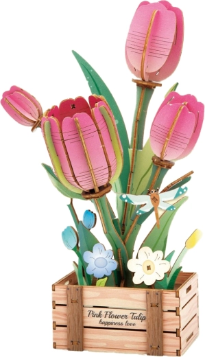 3D drewniana układanka Tulipan 21 cm