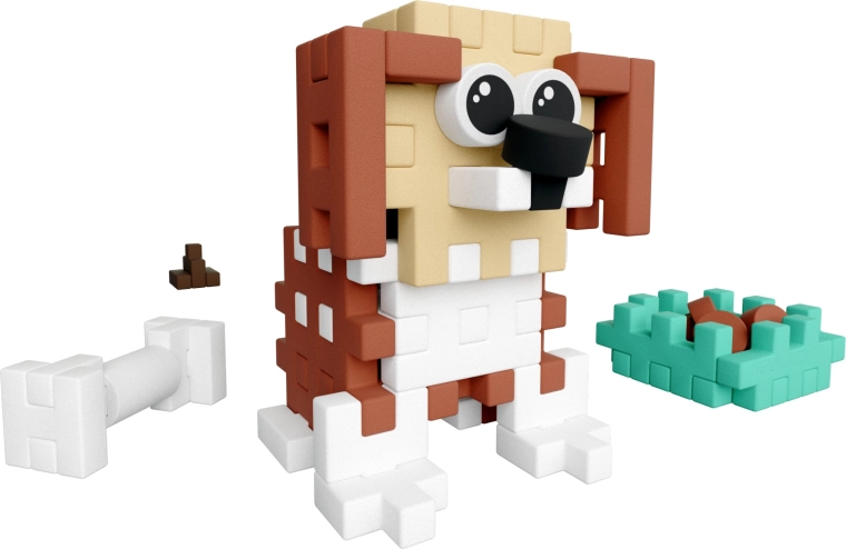 Uroczy beagle z akcesoriami do zabawy fabularnej