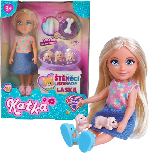 Lalka Kaśka ze szczeniętami dla dziewczynek od 3 lat
