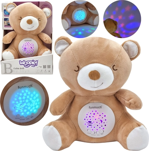 Woopie Baby pluszowy miś z projektorem i kołysankami 2w1
