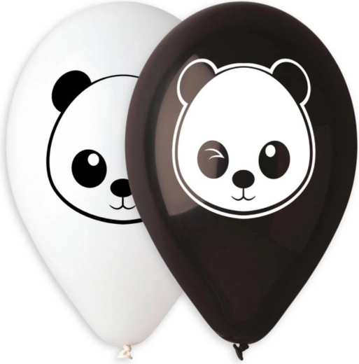 Lateksowy balon Gemar z nadrukiem pandy 30 cm (pastelowy) - 1 sztuka